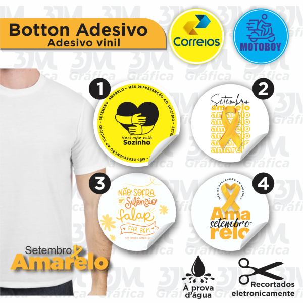 Etiqueta Adesiva - Botton - Setembro Amarelo