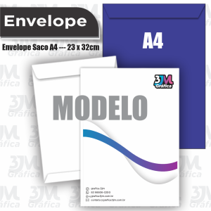 Envelope Saco A4 Sulfite 90g 23x32cm 4x0   Impresão apenas frente