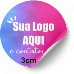 Etiquetas personalizáveis 3cm Vinil Leitoso + Recorte Redondo    