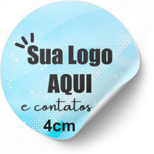 Etiquetas personalizáveis 4cm Vinil Leitoso + Recorte Redondo    
