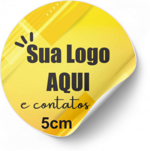 Etiquetas personalizáveis 5cm Vinil Leitoso + Recorte Redondo    