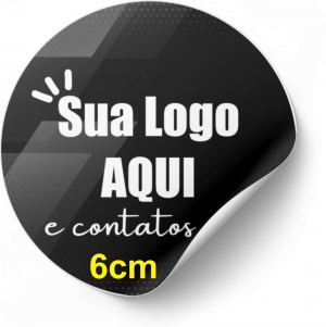 Etiquetas personalizáveis 6cm Vinil Leitoso + Recorte Redondo    